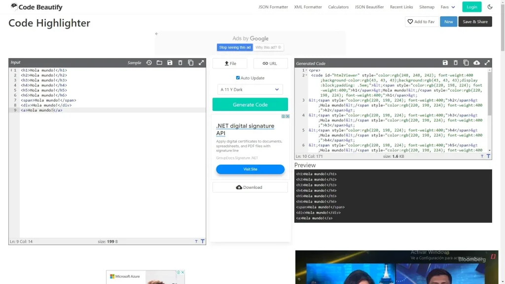 Code Beautify Screenshot