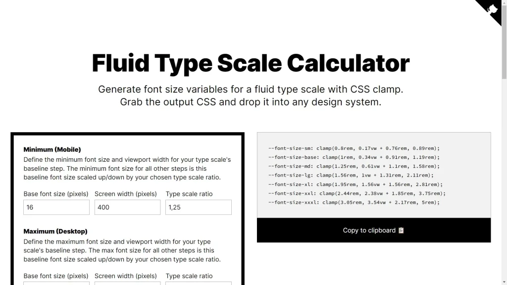 Fluid Type Scale Screenshot